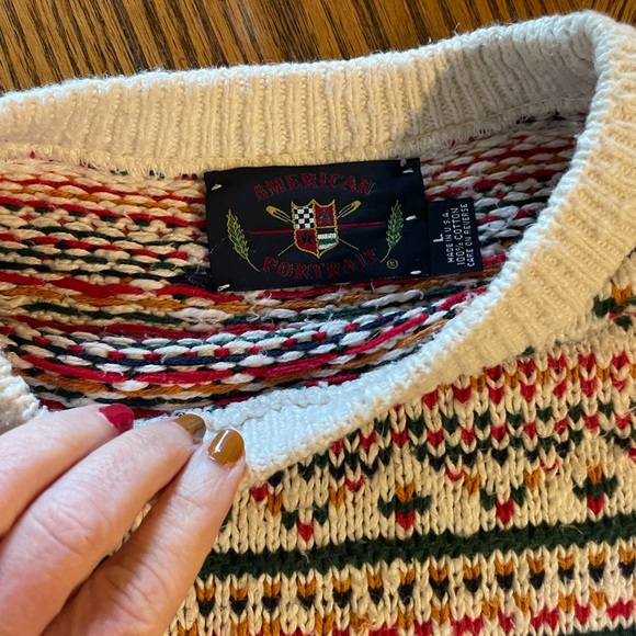 American Portrait Sweater Sz L - Picture 2 of 5